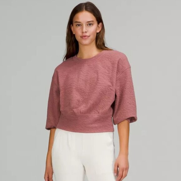 Lululemon Textured Crewneck Pullover Sweatshirt in Spiced Chair - Size 2 - Picture 1 of 8